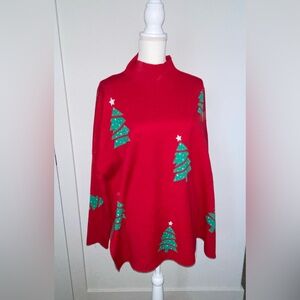 Shop the Mint (Mint Julep) Oversized Red Christmas Tree Sweater